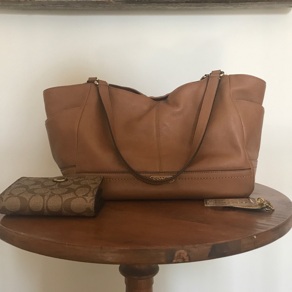 Leather Coach Bag and Wallet Bundle